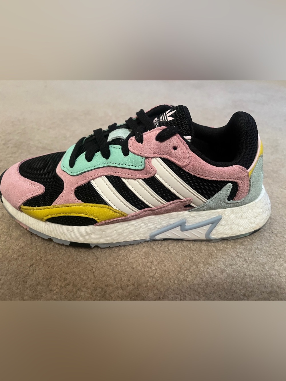 Adidas ZX 2K Boost Sneakers Women’s Size 7 Pink Mint Yellow Multicolor EF7643